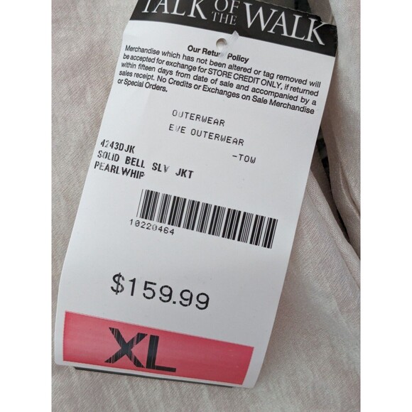 Talk of the Walk Jacket Womens XL Bell Sleeve Cream Frill Collar Retro Glam NEW - Picture 4 of 16